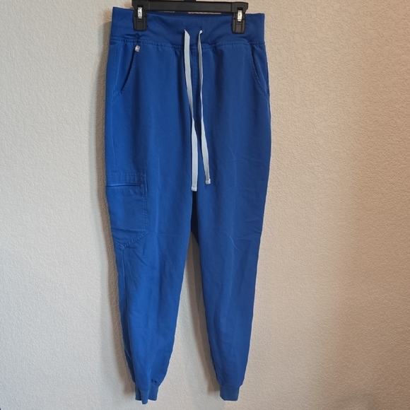 Figs Blue Jogger Sweatpants with Elastic Cuffs - Picture 1 of 6